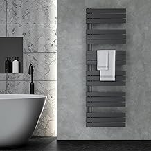 VILSTEIN Bathroom Radiator [180 x 60 cm] - Electric Towel Radiator [Open Side] - Towel Dryer Bathroom - Towel Radiator Bathroom - Towel Heater - Wall Radiator - (Black)