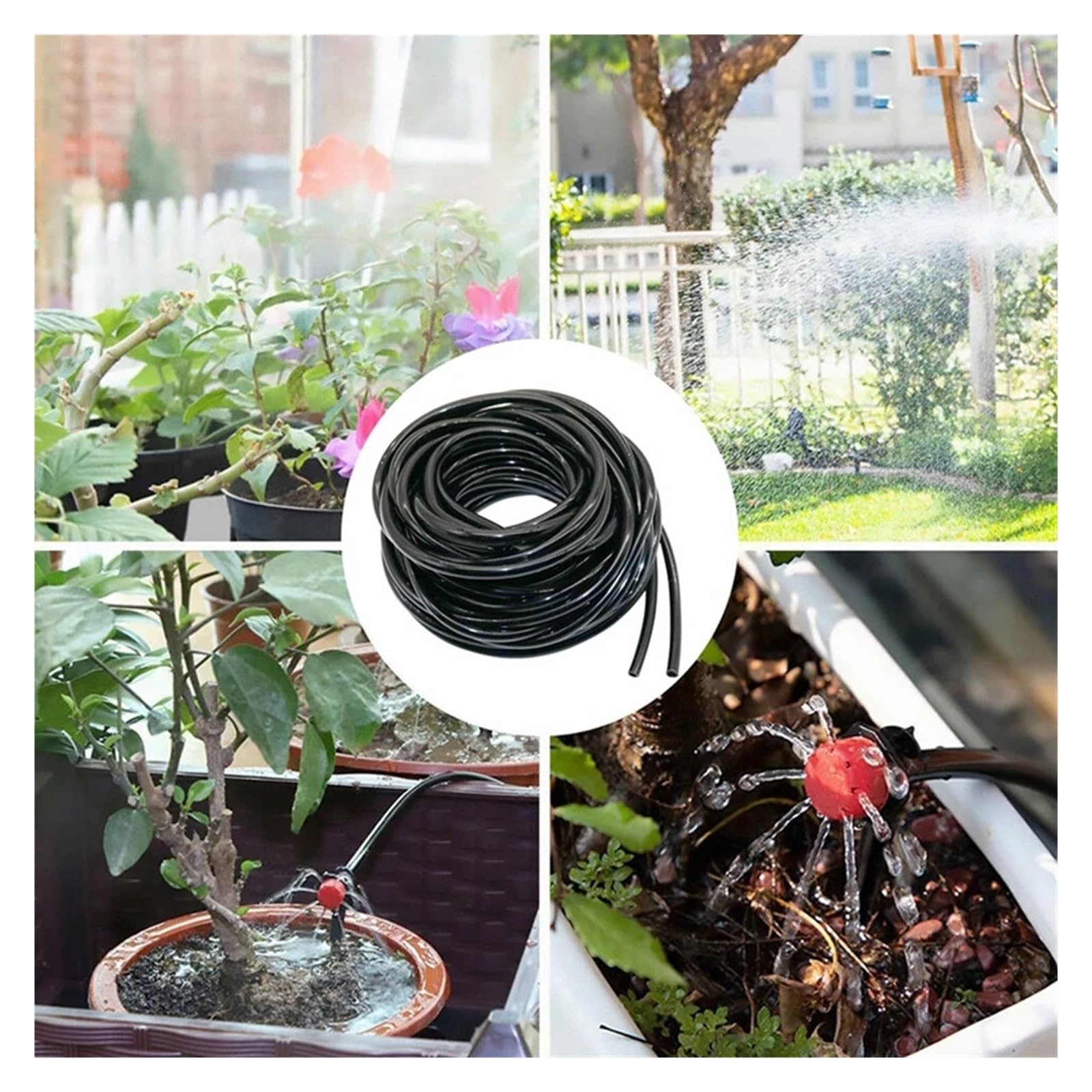 Manguera de jardín ligera extensible Manguera de riego for jardín, sistema de riego por microgoteo, tubería for plantas de invernadero, flores, tubería(50M)