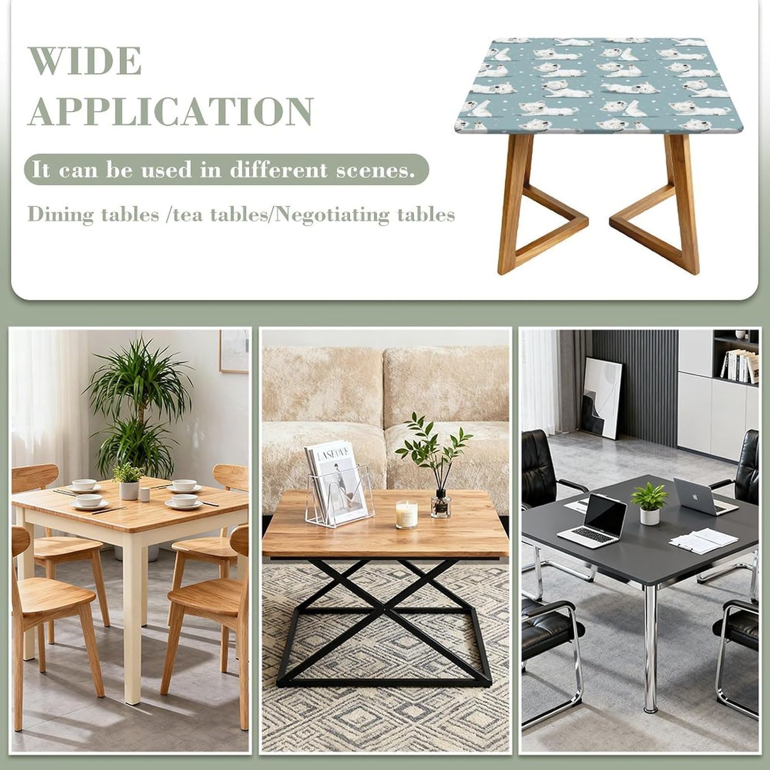 Westie Dog Square Tablecloth Print Table Cloths Table Cover Wedding Party Holiday Decor