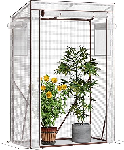 Amopatio Mini 4-Tier Gewächshaus mit Rädern