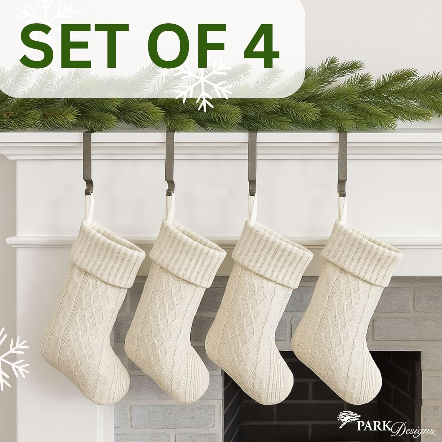 Park Designs Galvanized Stocking Hanger | 6.5" x 0.5" x 4.25" Metal Fireplace Hook | Farmhouse Minimalist Christmas Stocking Holder | Durable Mantel Display for Rustic Holiday Décor | No Assembly