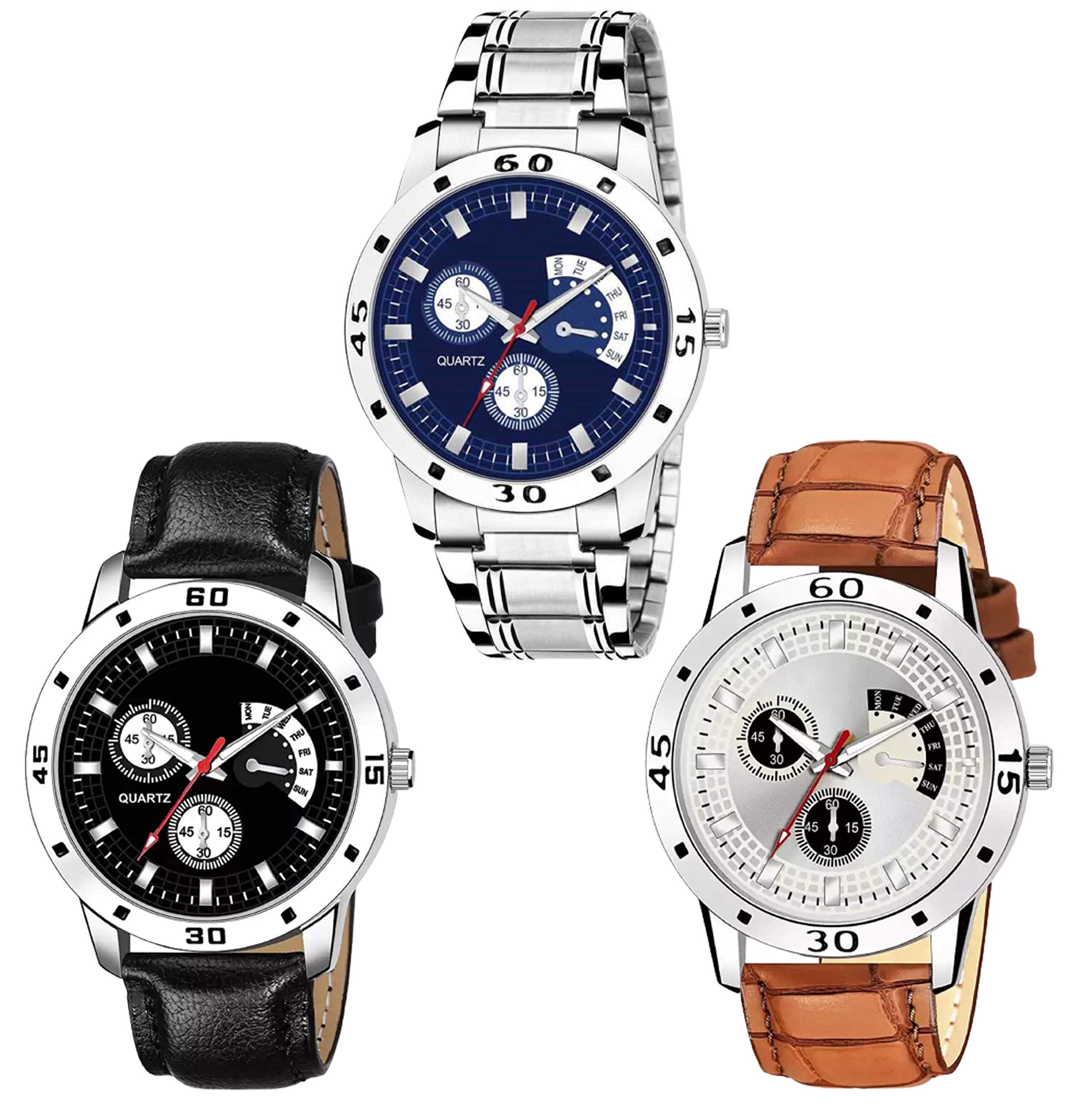BID Quartz Movement Analogue Display Multicoloured Dial Mens Watch Combo Pack of 3 (B08P9GKD6F) Amazon Price History, Amazon Price Tracker