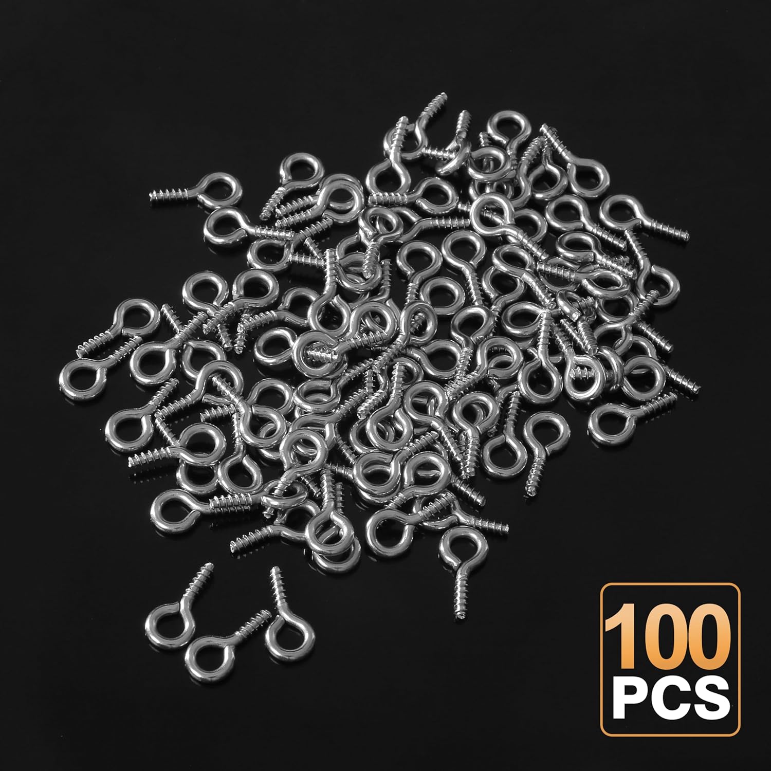 100Pcs Screw Eye Pins, 12 x 6mm Small Eyelets Screws Stainless Steel Screw Hooks Ring Eye Screws, Silver Eye Hooks for Decoration Display & Hanging (12 x 6 x 1.4mm, 100Pcs) thumbnail