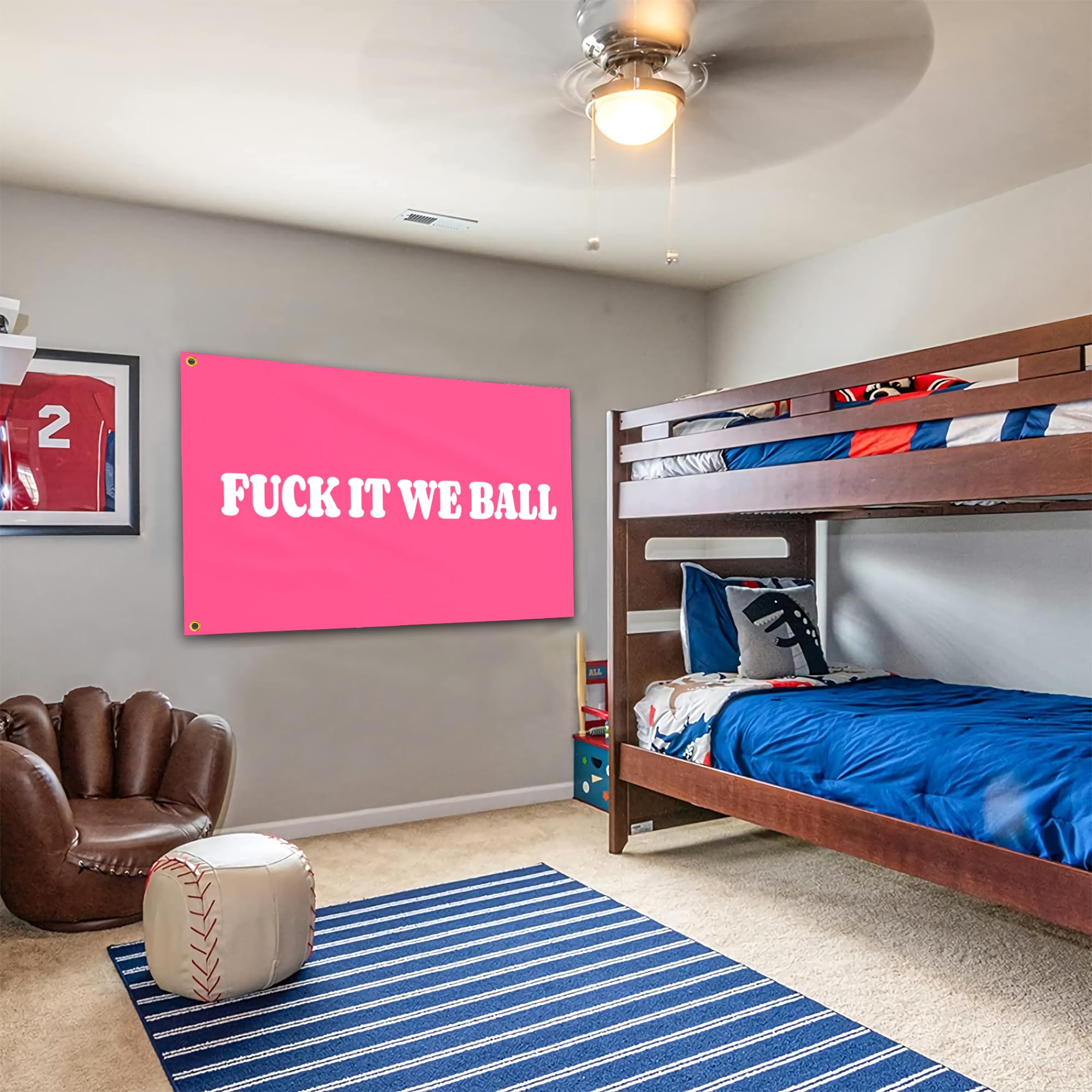 Amazon.com : Fuck It We Ball Flag Pink 3x5 Ft Funny Man Cave Wall