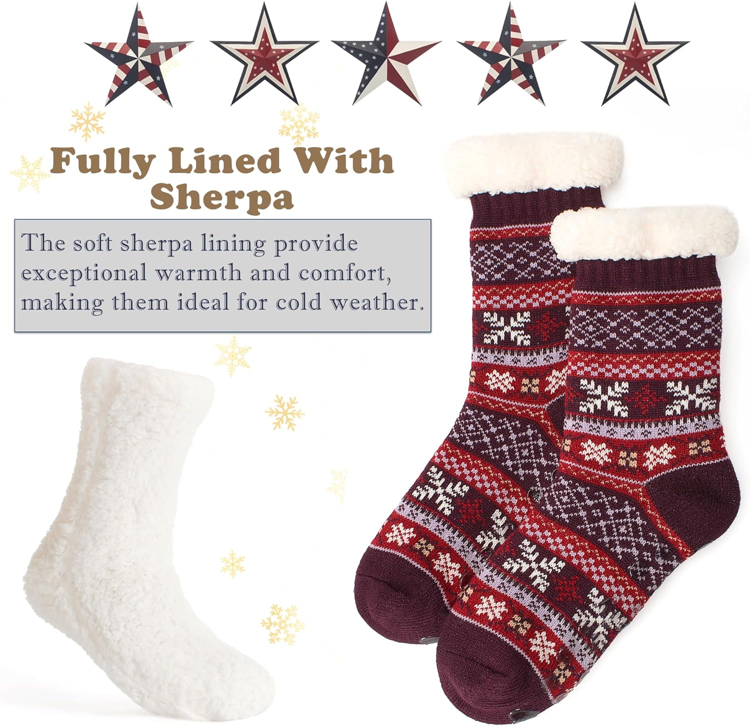 Cozylook Slipper Socks for Women Non Slip Fuzzy Thermal Cabin Socks Winter Warm - Image 4