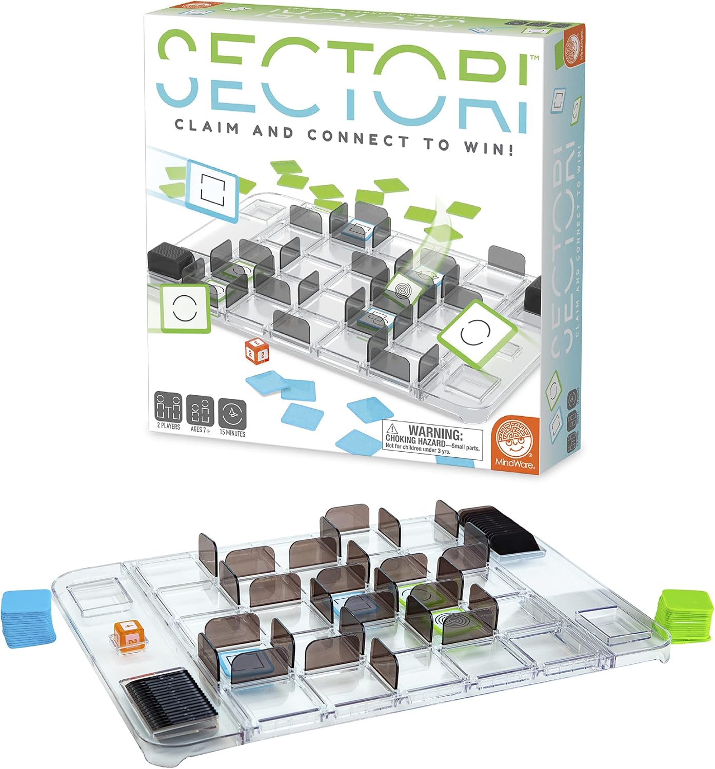 Sectori Strategy Board Games for 2 Players for Family Night or for Kids and Adults Ages 7+