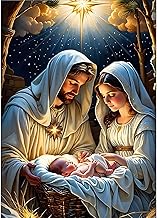 GDYEEH 5D Jésus Diamond Painting, DIY Naissance de la Vie Broderie Diamant Painting Complet, Art du Diamant Peinture Strass Point de Croix Painting pour Adultes Débutants Murale Décor 30x40 cm
