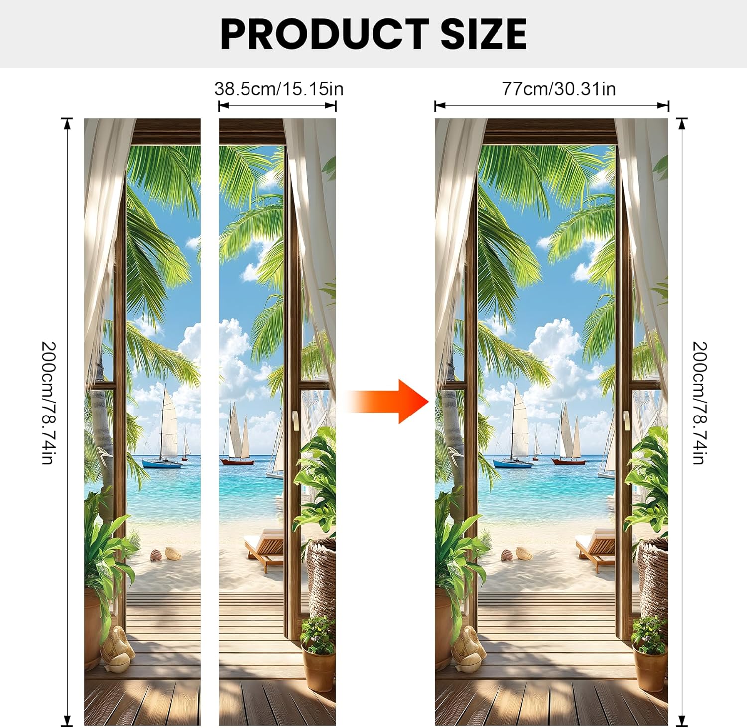 BVBOX 3D Door Decals Stickers Peel Stick Wall Murals Vinyl Wallpaper Self-Adhesive Mural Door Covers Decorative for Furniture Home Decor Wrinkle-Resistant Waterproof