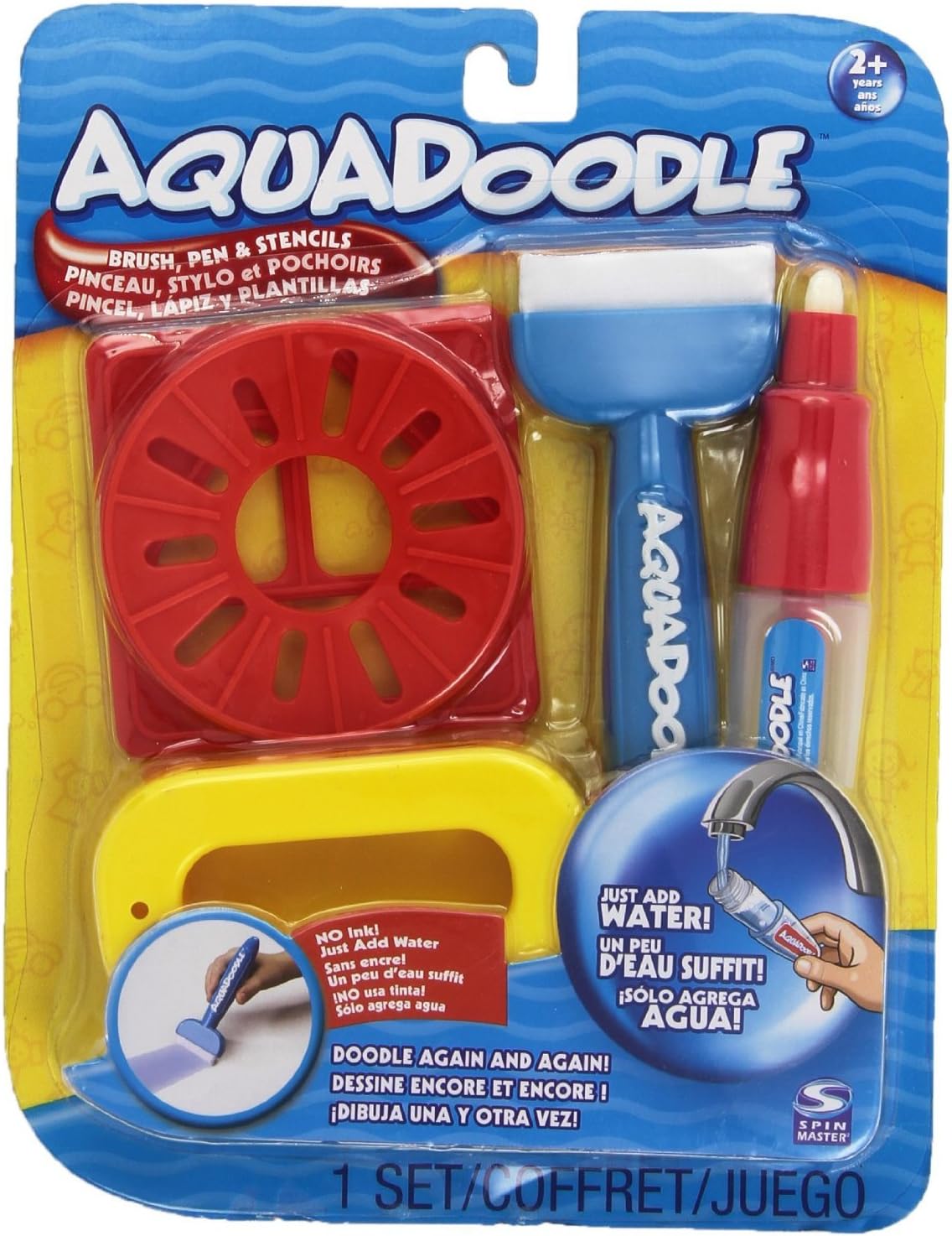 AquaDoodle Brush, pen, and stencils with bonus spill-proof cup