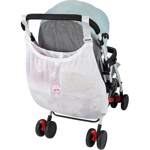 Accmor Universal Stroller Organizer, Large Storage Stroller Bag Fits for Uppababy, Nuna, Britax, Doona Strollers, Non-Slip Adjustable Storage Mesh Caddy Accessories for Stroller Crib