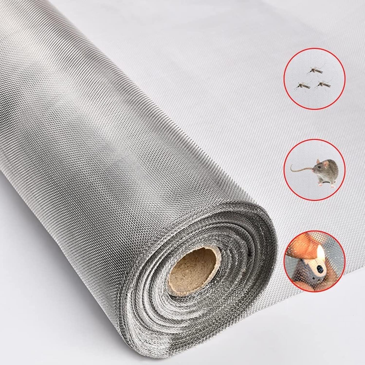 Stainless Steel Woven Wire Mesh, 0.5mm Mesh Woven Screen - Stainless Steel Mosquito Net for Windows - Premium Quality