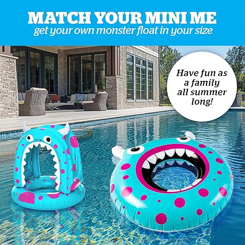 Vista 10 de BigMouth Inc Lil' Flotador de agua con protección solar superior, flotadores de piscina cubiertos para bebés, bebés y niños de 1 a 3 años nadadores