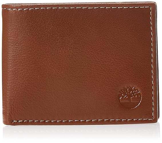 Timberland Men's Blix Slimfold Leather Wallet, Tan, One Size