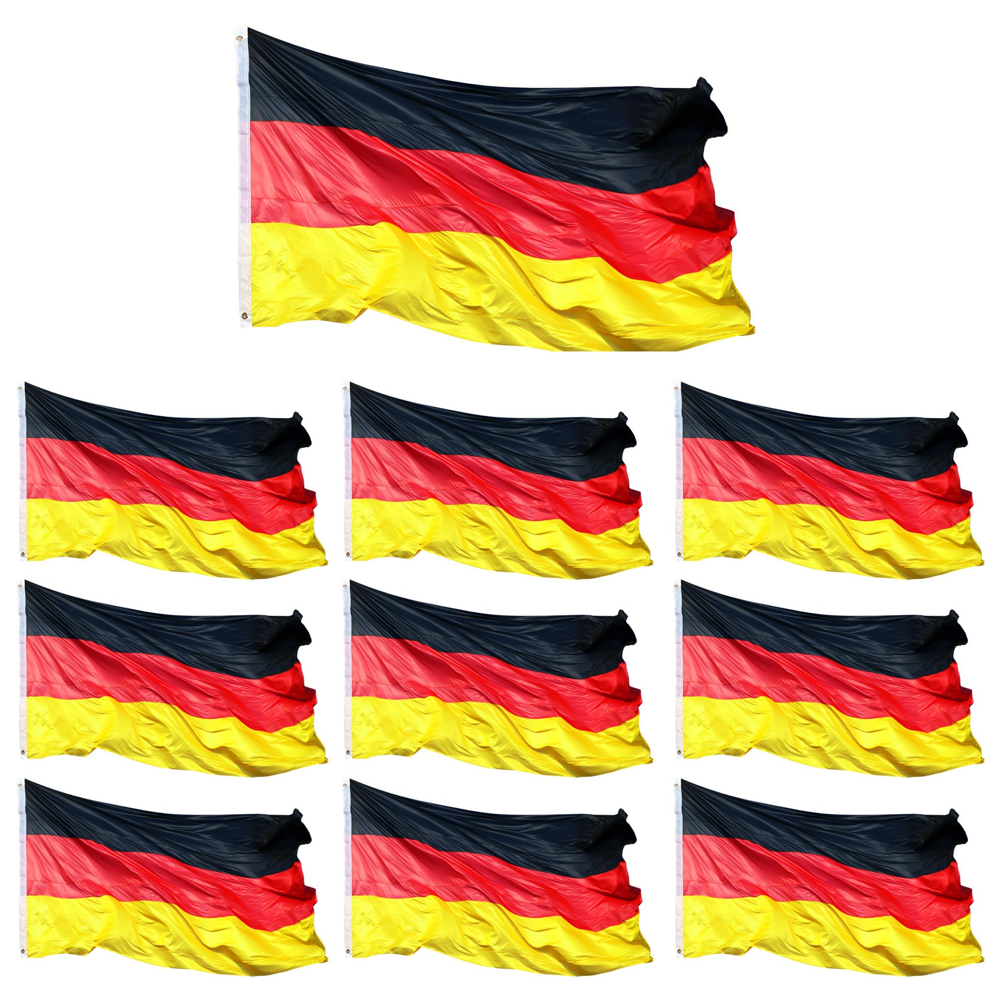 Deutschlandfahne XXL – 450 X 190 Cm, Polyester, Wetterfest, Beidseitig Bedruckt, Mit Metallösen