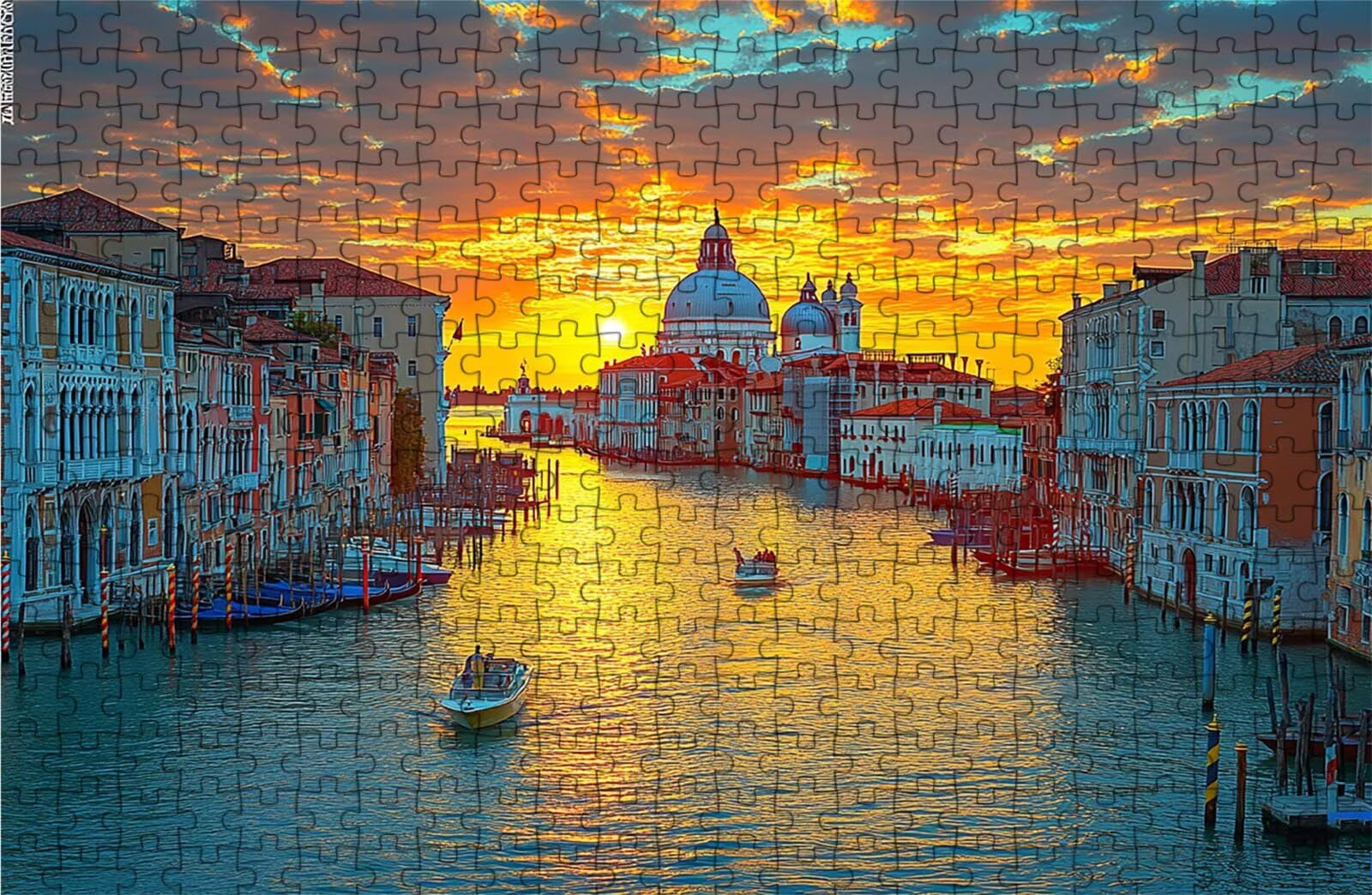 Wenecja Puzzle 4000 elementów, dla dorosłych, drewniane puzzle, dla dorosłych, klasyczne puzzle, 4000 elementów dla całej rodziny, puzzle do dekoracji wnętrz, prezenty dla mężczyzn i kobiet, 90 x 140