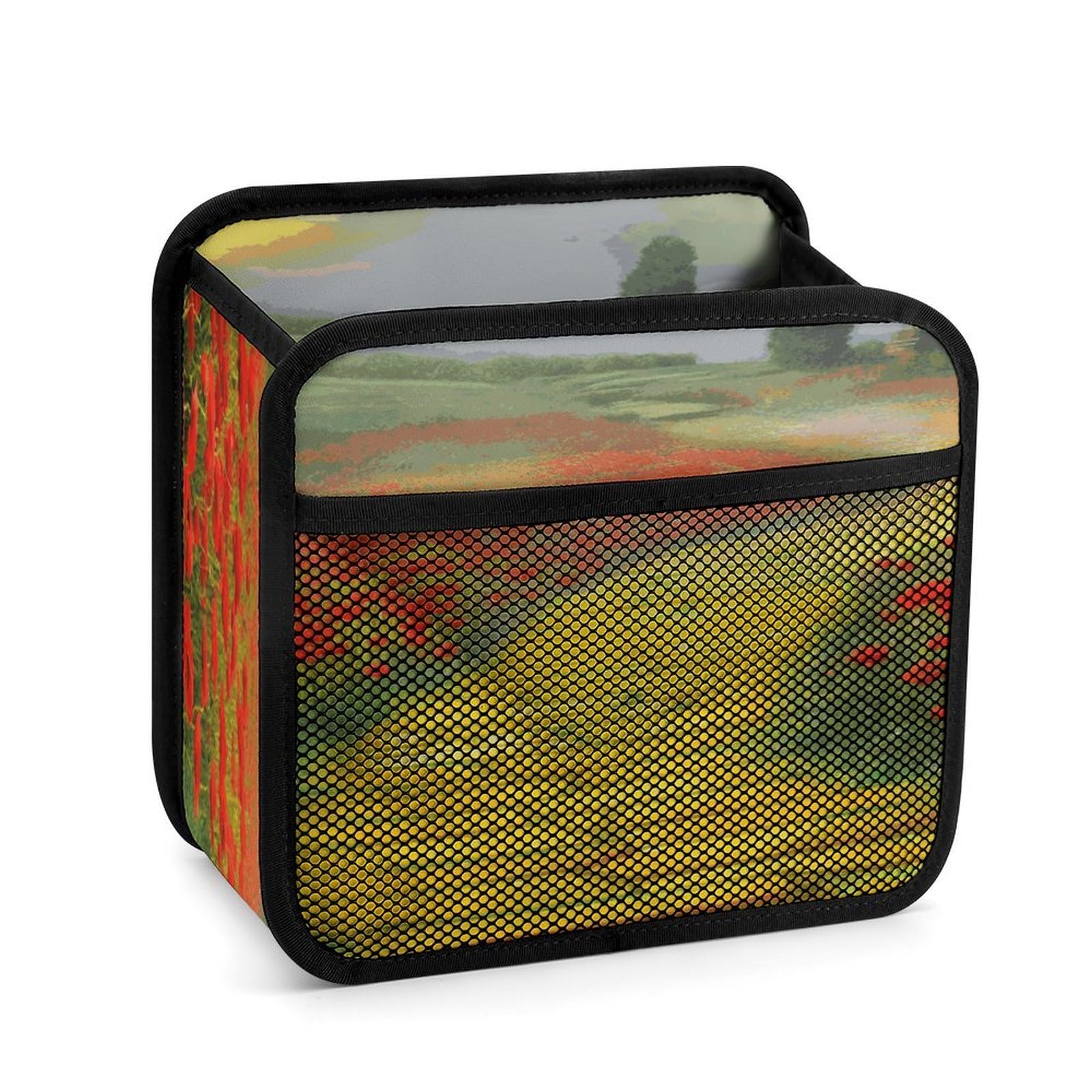 FekiLoot Poppies Field Yellow Brick Road Backseat Car Organizer - Premium PU Leather Hanging Car Seat Organizer with Storage Mesh Pockets, Large Capacity Car Backseat Organizer Travel Accessories