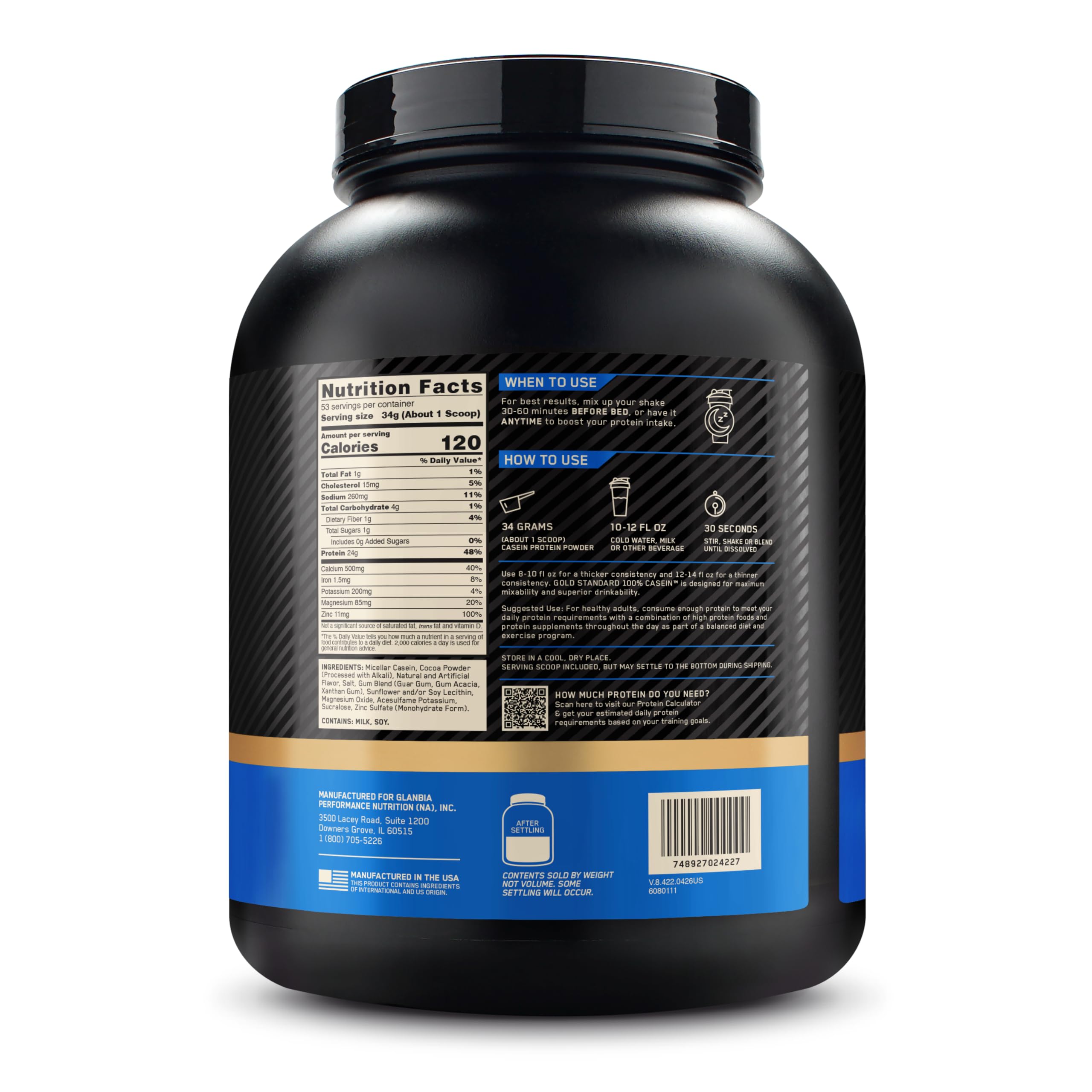 Optimum Nutrition Gold Standard Casein Protein Powder Chocolate Supreme 4LB — Amazon image 11