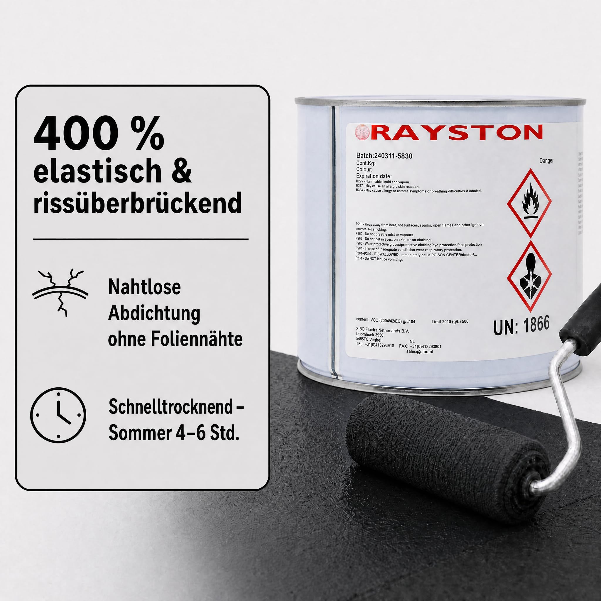 Impermax Flüssige Teichfolie 2,5 kg, Schwarz RAL 9005 | Flüssigkunststoff zur Teichabdichtung & Reparatur – 400% elastisch, nahtlos, UV-beständig, schnelltrocknend