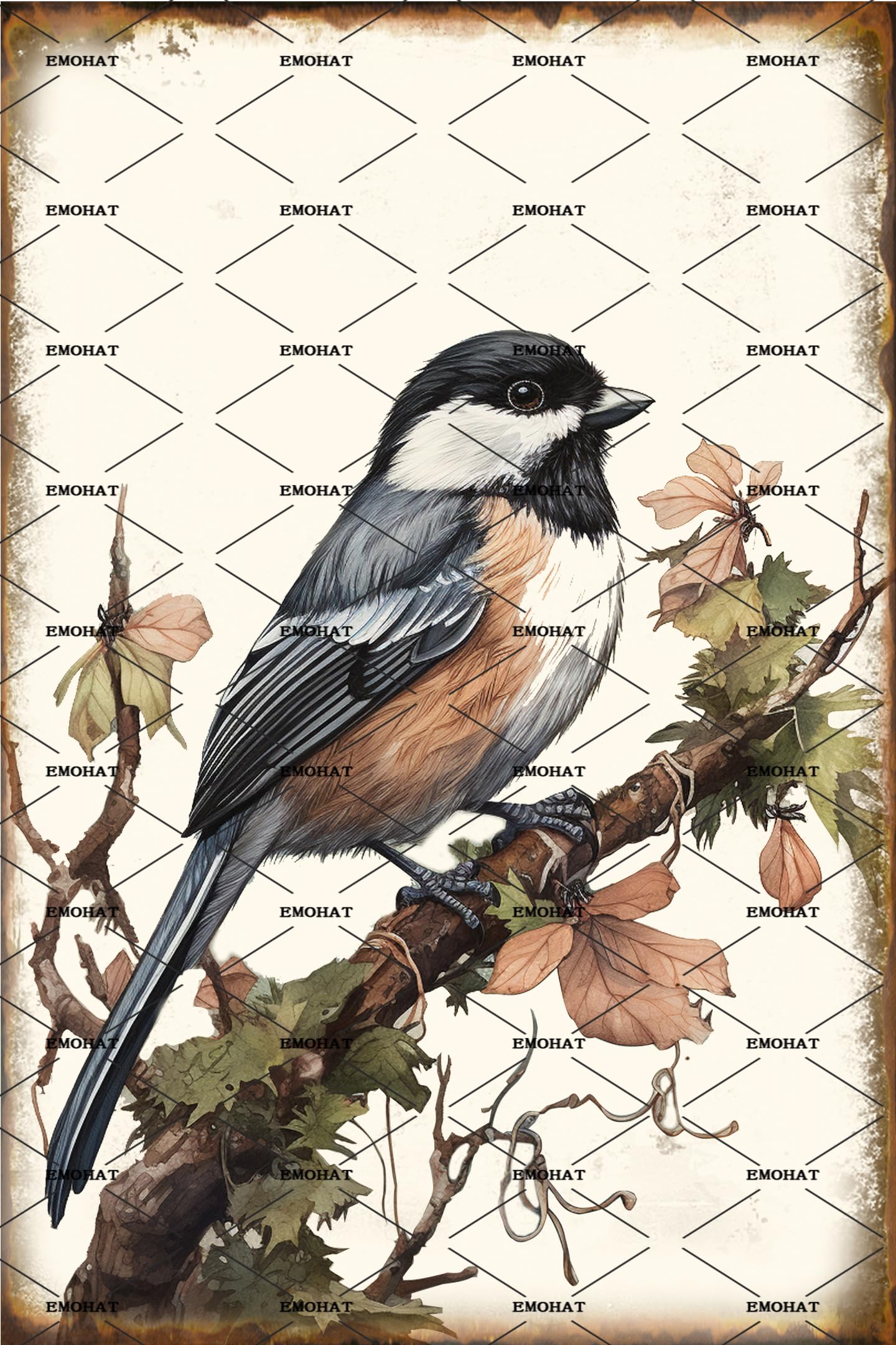 Tin Sign Vintage Retro Signs Chickadee Bird Wildlife Robin Rustic Garden Yard Pub Bar Restaurant Kitchen Living Room Wall Decor Art Iron Poster Aluminum Metal Plaque 8x12 Inch