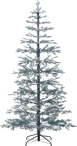 Miniatura 21 de Best Choice Products - Árbol de Navidad con pocas ramas iluminado 9 pies, pino artificial, decoración navideña de abeto noble con luces LED blancas