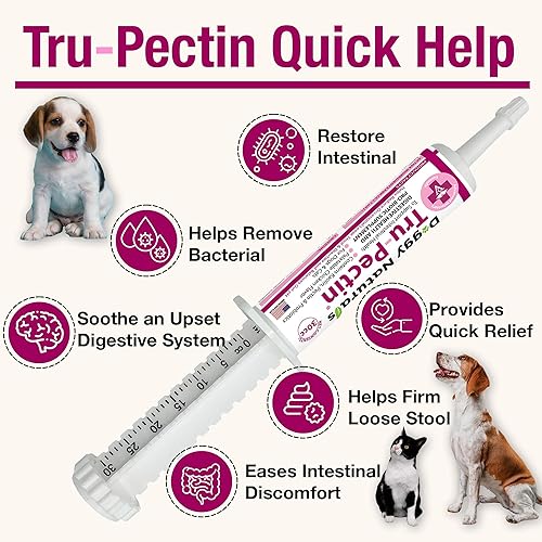 Miniatura 4 de Tru-Pectin - Pasta oral antidiarreica para perros y gatos, sabor a hígado de pollo, ayuda a reducir las heces sueltas ocasionales y la diarrea,