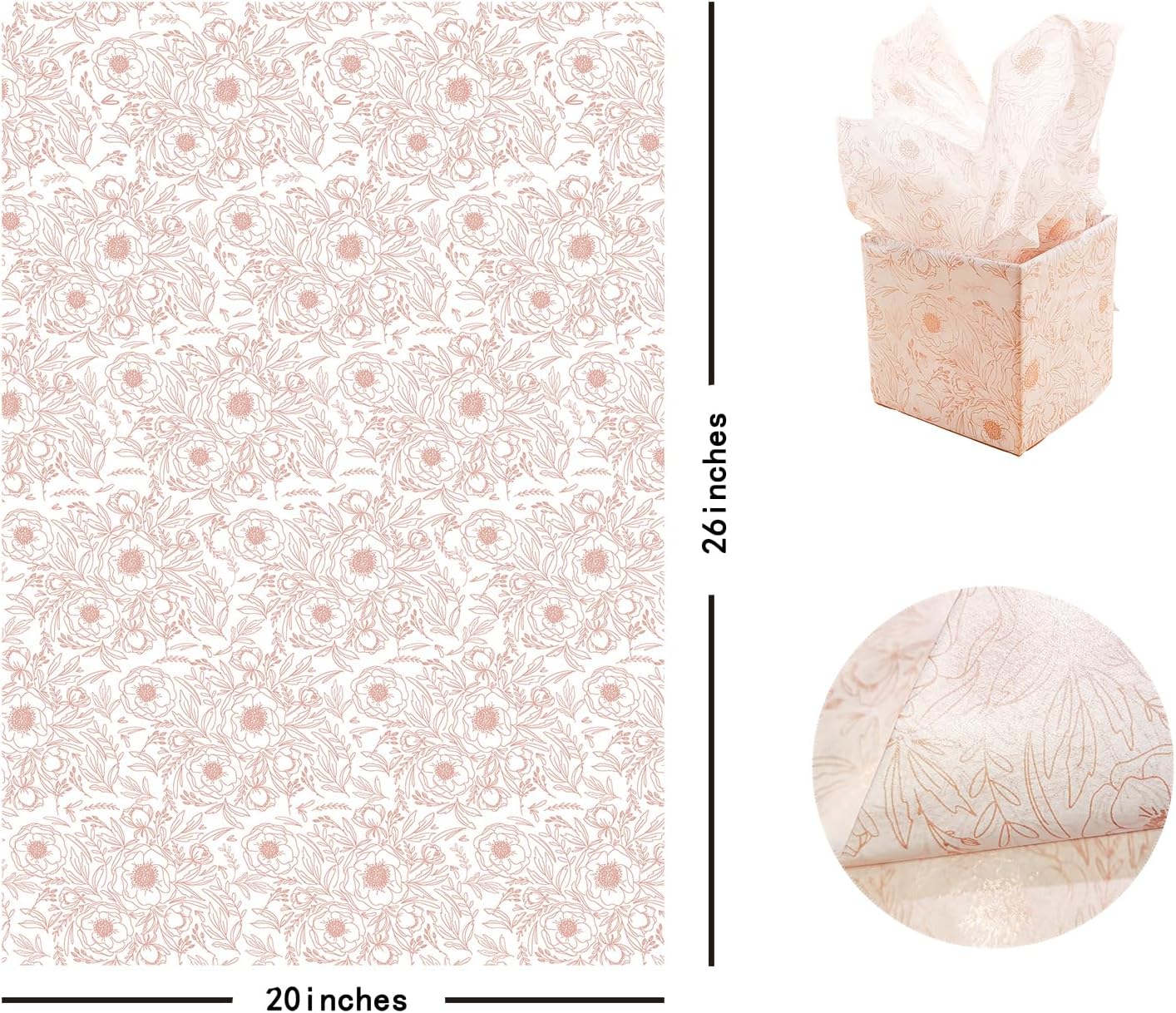 - 40 sheets - - beautifully designed printed tissue paper for