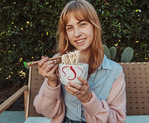 Miniatura 9 de Star Wars The Mandalorian Grogu Tentacle Chowder - Juego de vajilla de cerámica  Incluye cuenco de fideos ramen y palillos de plástico