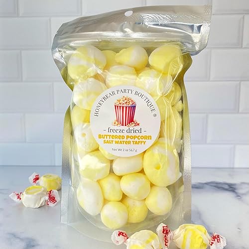 Miniatura 3 de Caramelos liofilizados – sabor a caramelo de palomitas de maíz con mantequilla – caramelo de agua salada (bolsa de 2 onzas)