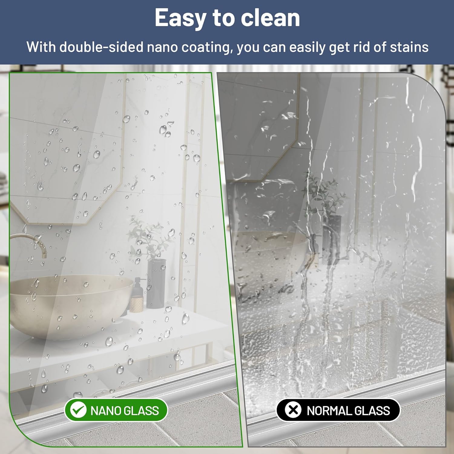 42" W ×72" H Frameless Pivot Shower Door, Pivot Swing Shower Glass Door, 1/4"(6mm) SGCC Clear Tempered Glass Shower Door,Brushed Nickel