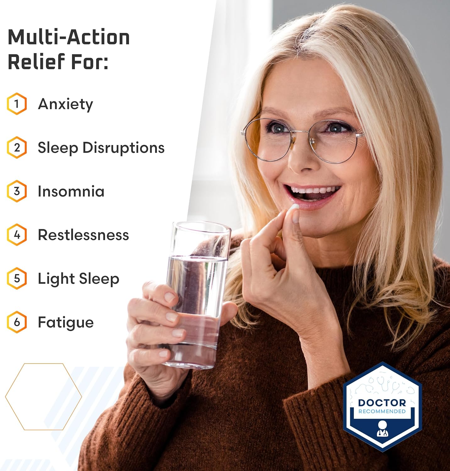 Ben's Natural Health Deep Sleep Support Supplement with Melatonin, Ashwagandha, L-Theanine, Chamomile and Lavender, 60 Capsules