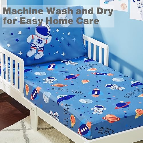 Miniatura 2 de EVERYDAY KIDS Juego de sábana bajera y funda de almohada para niños - Aventuras en el espacio - Juego de sábanas para niños de microfibra suave y