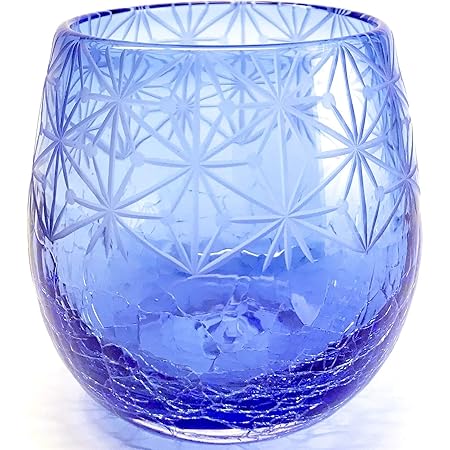 Amazon 琉球ガラス ｘ 東京切子 花切子 丸グラス 千代紙 蒼 ロックグラス オンライン通販