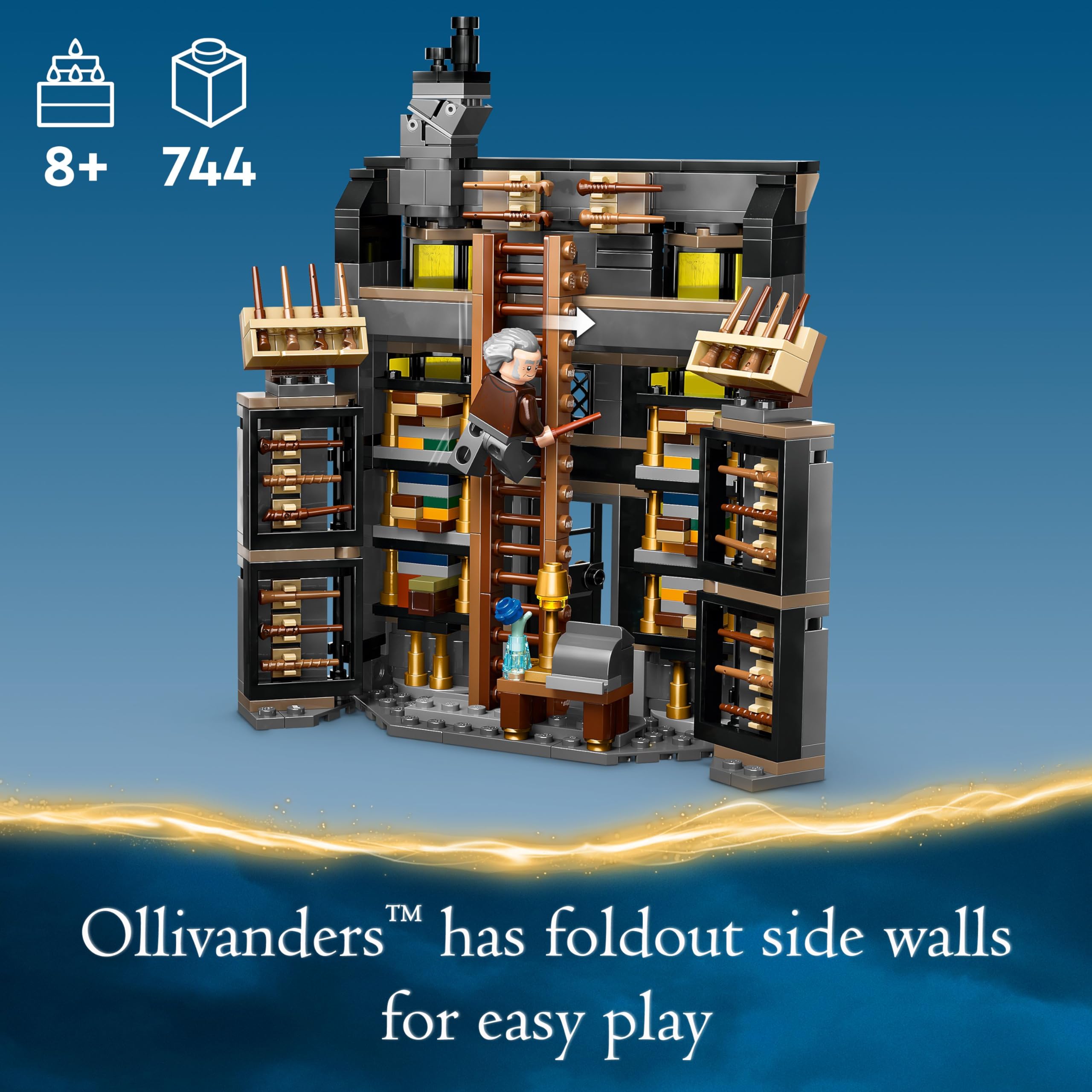 LEGO Harry Potter Olivander e Madama McClan: Abiti per Tutte le Occasioni, 2 Modelli di Negozi Giocattolo da Costruire con 6 Minifigure, Giochi Creativi per Bambini da 8 Anni da Collezione 76439