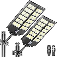 Vista 11 de Large Solar Street Lights Outdoor Waterproof Heavy Duty, Dusk to Down Solar Parking Lot Lights Mention Sensor, Outdoor Yard Light LED Floodlight