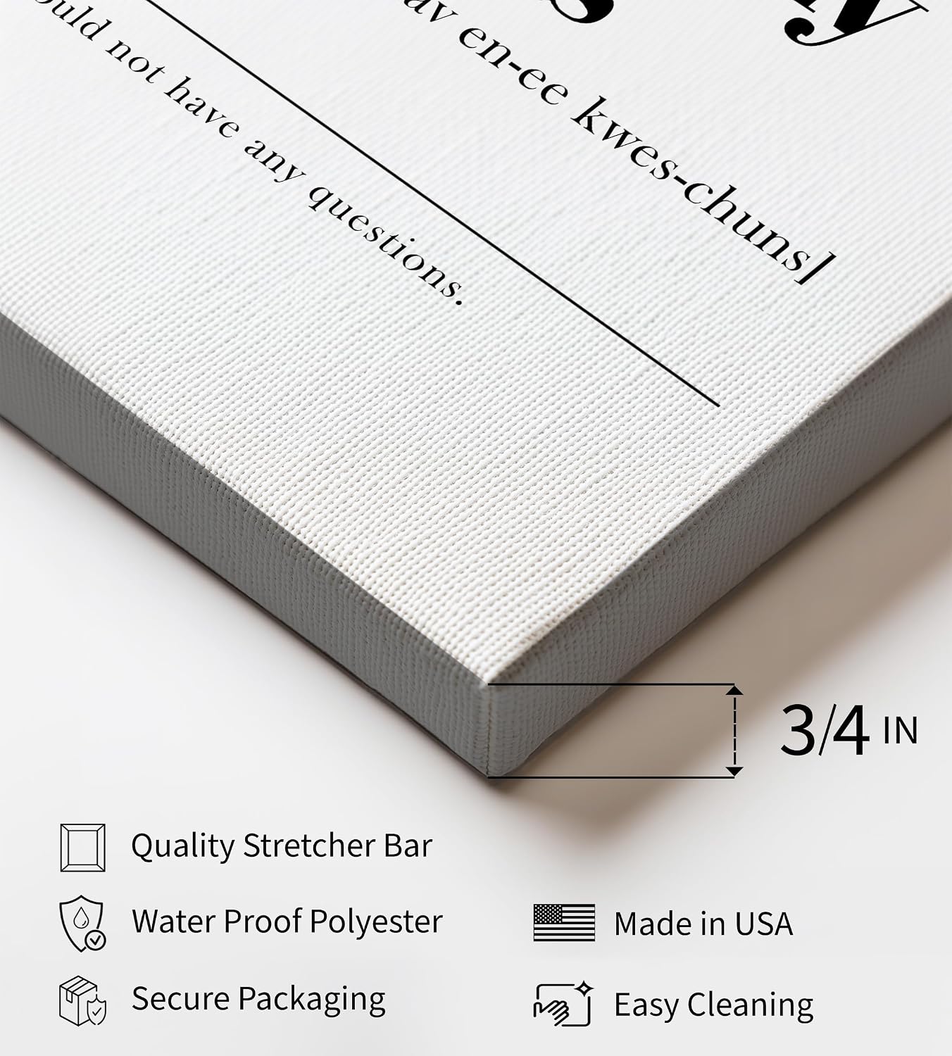 Poster Master Dictionary Art Canvas - Definition of Let Me Know If You Have Any Questions Print - Typography Art - Gift for Boss & Colleagues - Funny Decor for Office or Dorm - 8x10 STRETCHED Canvas