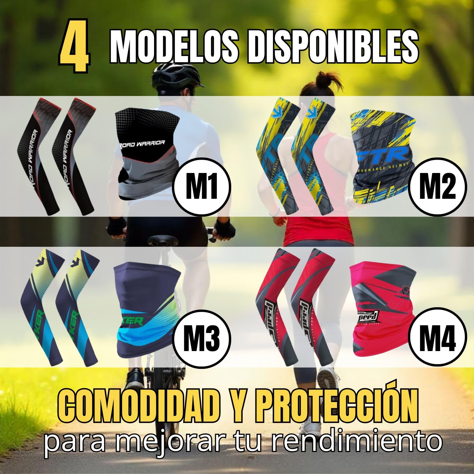 Mangas para Brazos con Tejido Inteligente Termoregulador, Manguitos Running Transpirables con Protección UV-SPF 50+