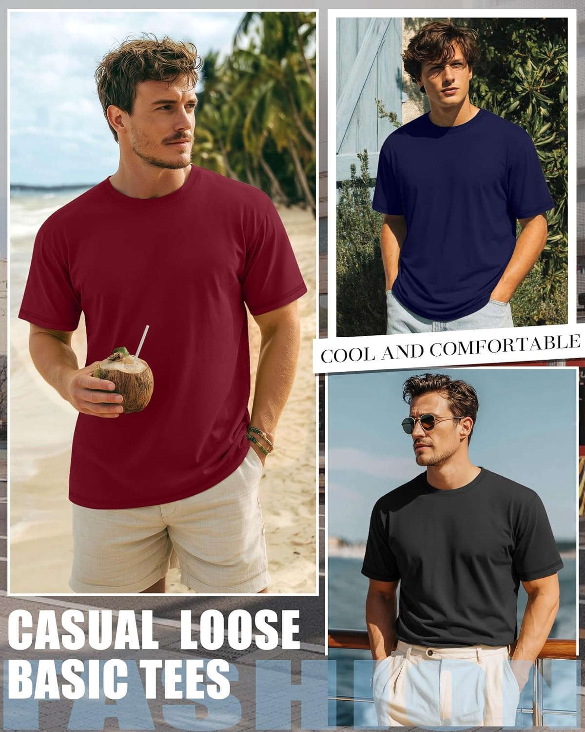 Neer 3 Pack Big and Tall Shirts for Men L-7xl, Short Sleeve Men Crewneck Tops Loose Casual Large T-Shirts Summer Basic Tee - Image 6