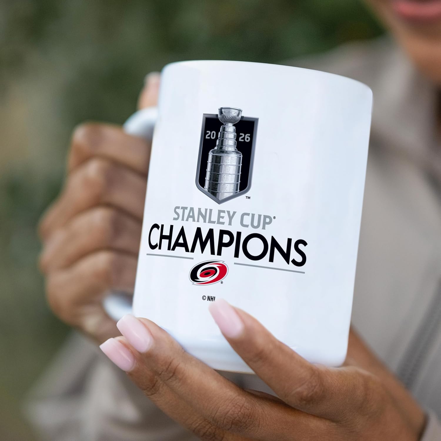 Logo Brands NHL Carolina Hurricanes NHL Stanley Cup Champions 15 oz Ceramic Coffee Mug | Commemorative Champs Design | Ceramic | 15 Fluid Ounces