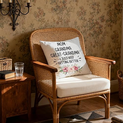 Miniatura 4 de Funda de almohada de 18 x 18 pulgadas, regalo para abuela, anuncio de embarazo para abuela, promocionado a bisabuela, fundas de almohada decorativas