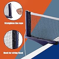 Vista 5 de Hbaushun Red de tenis de mesa plegable, red de ping pong profesional para competencia de entrenamiento, postes portátiles con clip de fuerza