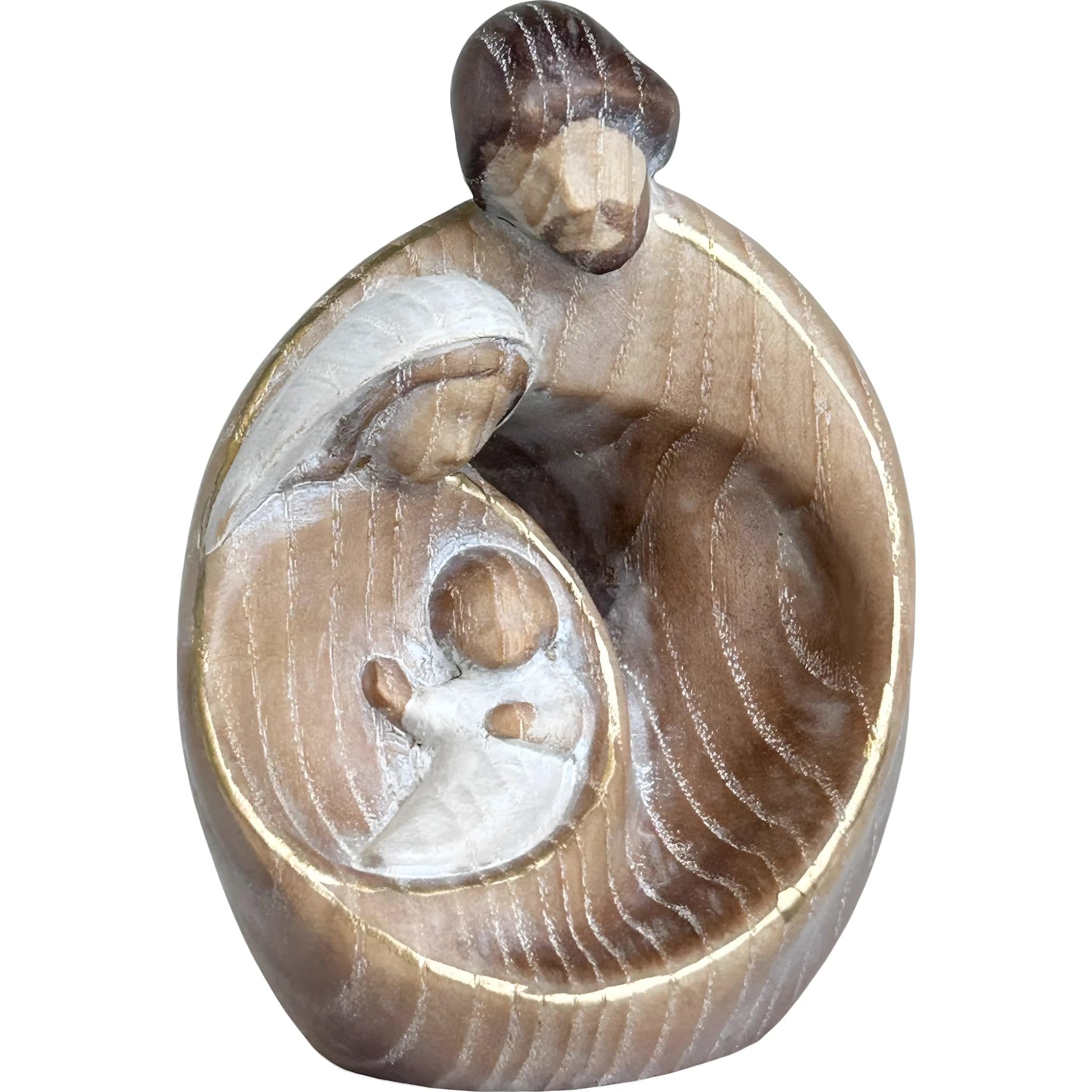Dolfi | Rzeźba rodziny miłości 22 cm | Naturalne drewno w Val Gardena | Figurka szopka