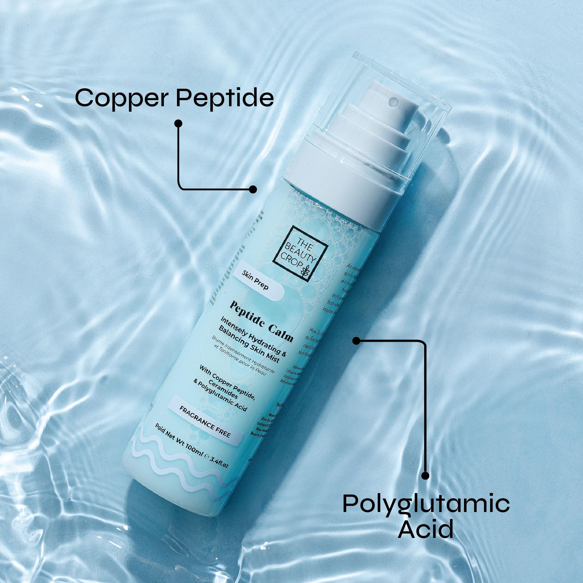 The Beauty Crop Peptide Calm Skin Mist - Hydrating & pH Balancing Face Mist - 100 ml