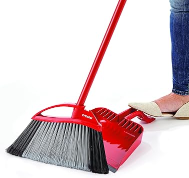 O-Cedar PACS Hard Floor Cleaner, Crisp Citrus Scent 10 Count & EasyWring RinseClean Microfiber Spin Mop & Bucket Floor Cleaning System, Grey & Pet Pro Broom & Step-On Dustpan PowerCorner, Red