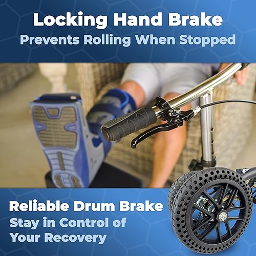 Miniatura 9 de KneeRover QUAD Jr - Rodillera todo terreno para niños y adultos pequeños, para cirugía de pie, andador de rodilla resistente para lesiones de