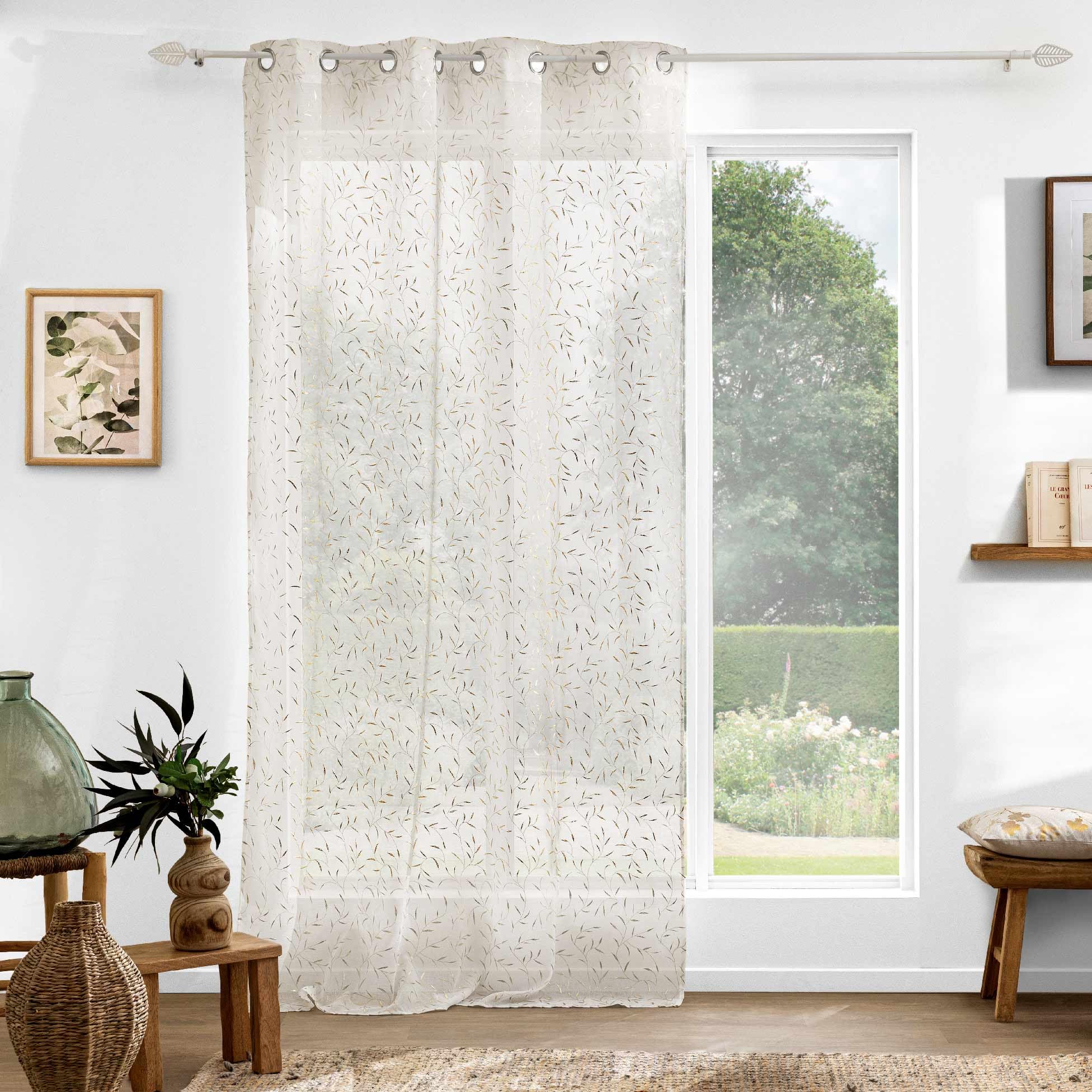 Image secondaire de Voilage à Oeillets Maissa - 140 x 240 cm - Blanc