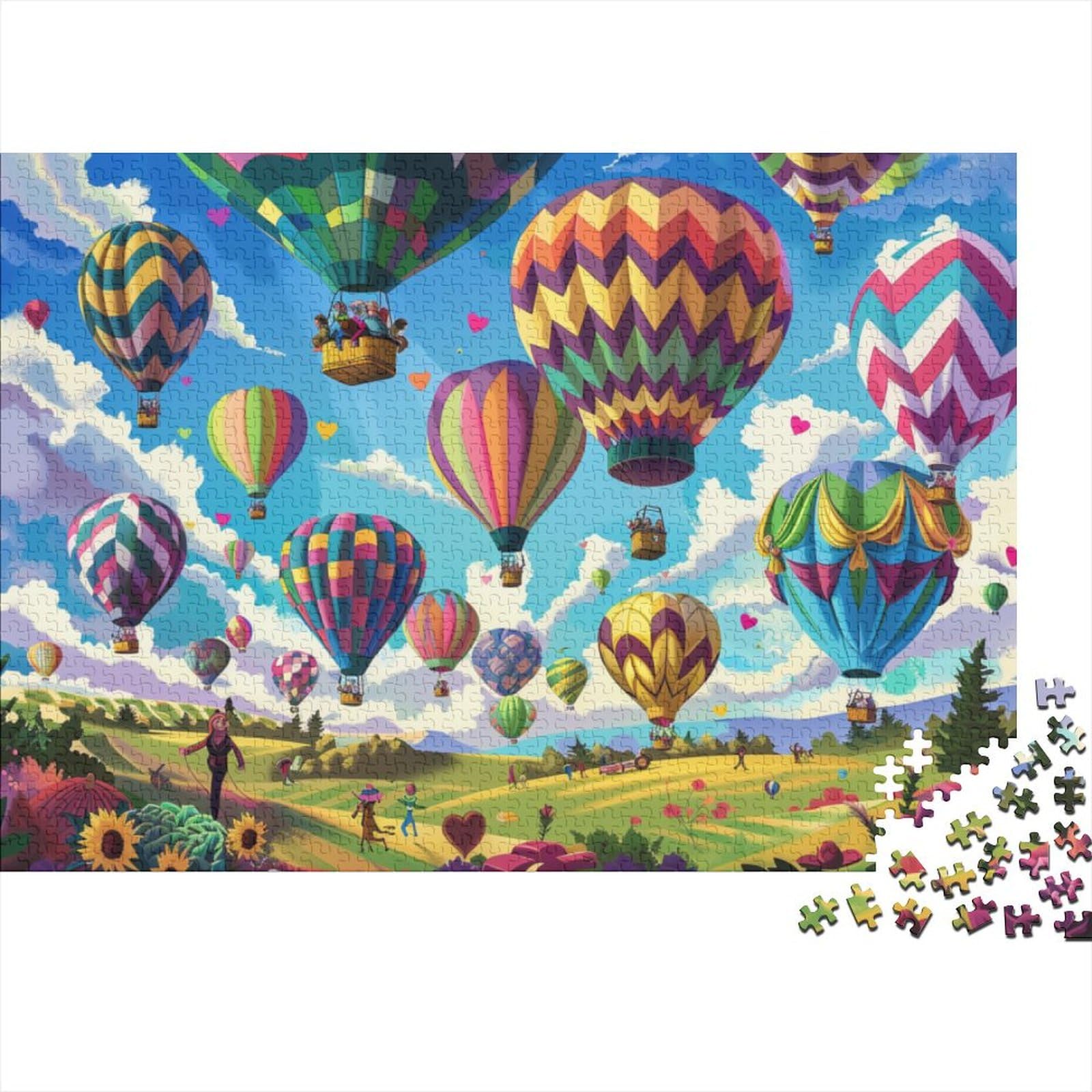 Puzzle para adultos de 500 piezas, rompecabezas de globos y arte mural de 52x38cm