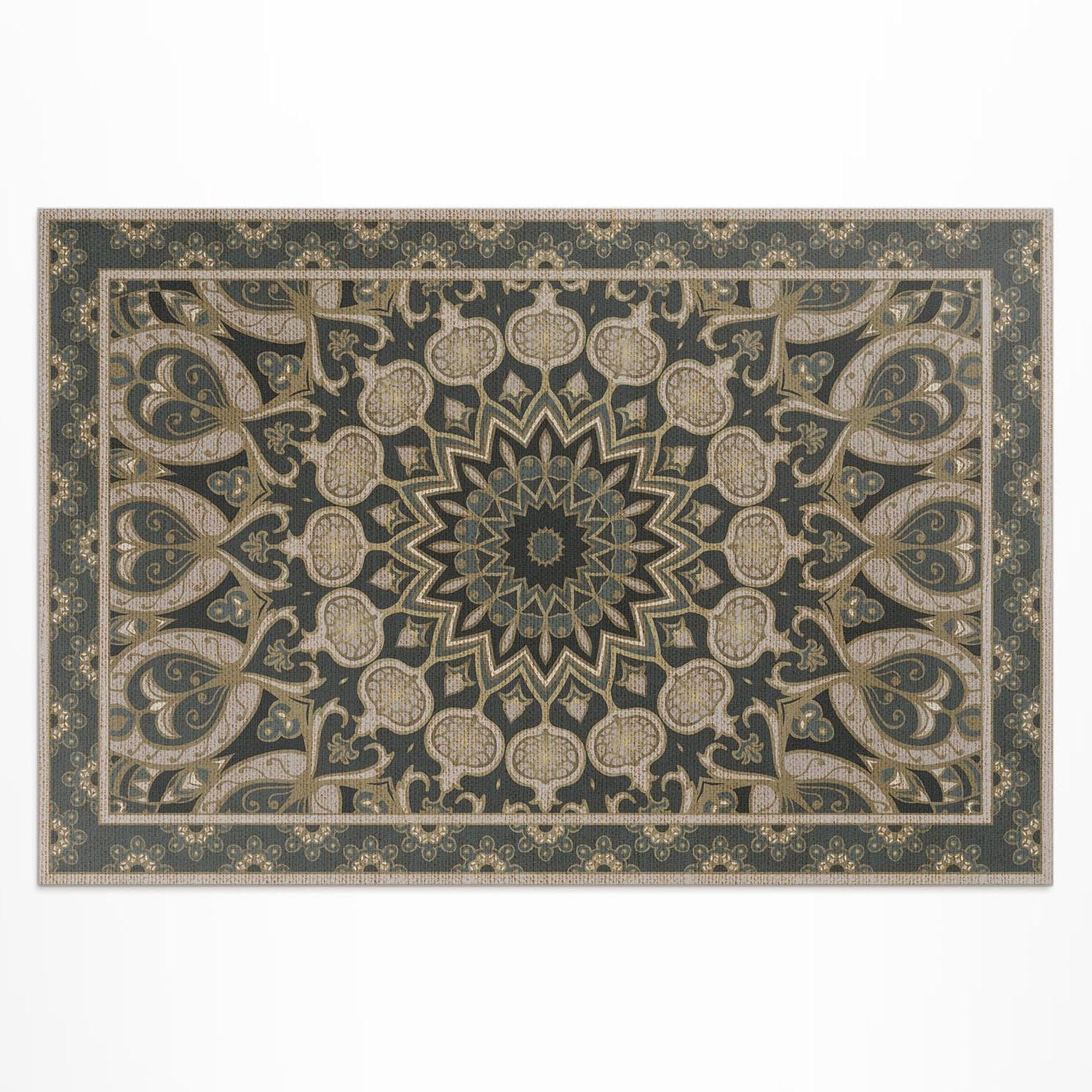 Tapis d'extérieur 120x180 cm en PVC Mandala pour Balcon