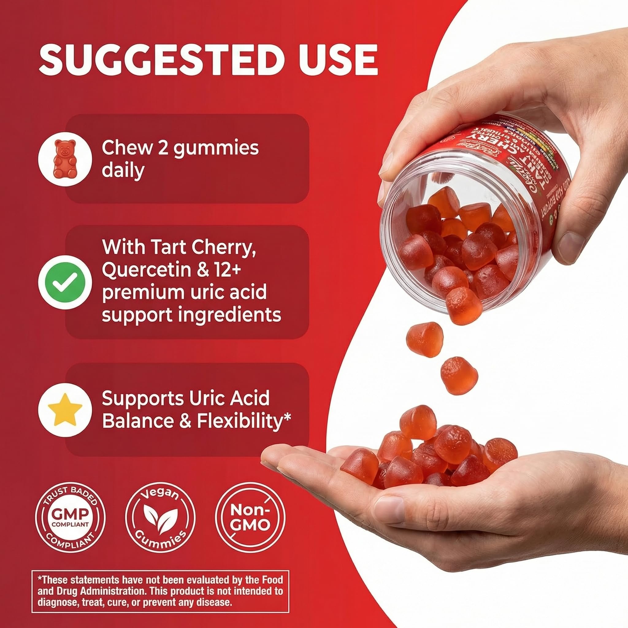 Clean Nutra Tart Cherry Gummies Uric Acid Flush Celery Milk Thistle Bromelain Vitamin C Magnesium Citrus Bergamot Ginger Stinging Nettle Leaf Chamomile Berberine Quercetin Support 60 Gummy Vitamins — Amazon image 6
