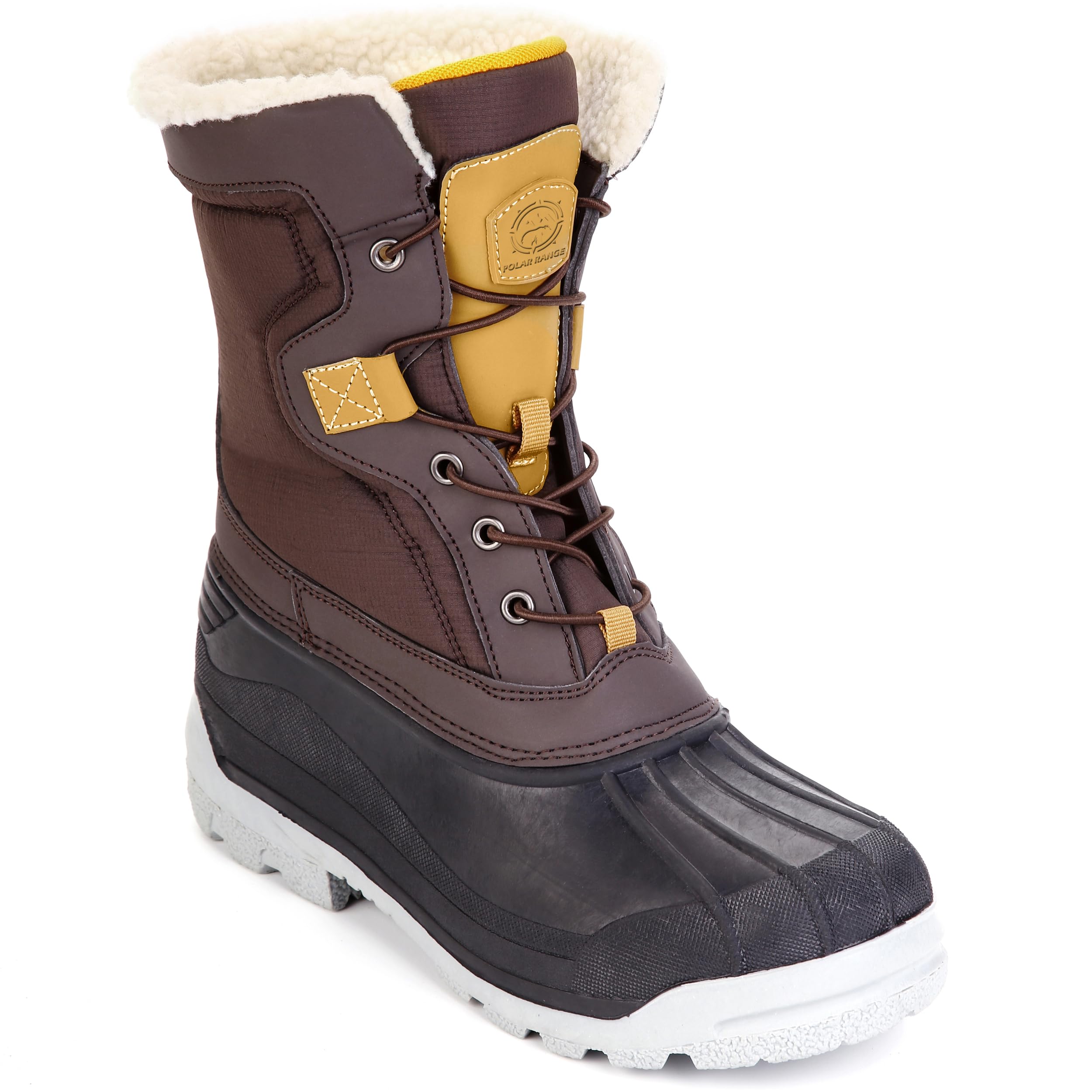 POLAR RANGE POLAR RANGE Mens Cold Weather Fur Boot Waterproof Insulated Winter Boot, Slip-Resistant, Warm and Durable Sizes 11