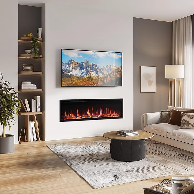 PuraFlame Chimenea Eléctrica Lineal 50" Inteligente Negra miniatura 2